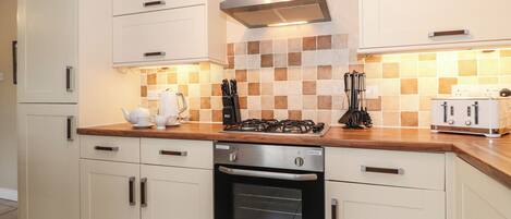 Fridge, dishwasher, electric kettle, toaster