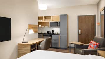 Desk, free WiFi, bed sheets
