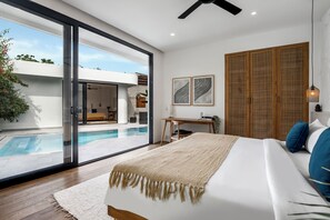 Vila luxo, 3 quartos, piscina particular, vista para a piscina | Vista do quarto