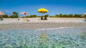 In Strandnähe, Liegestühle, Strandtücher