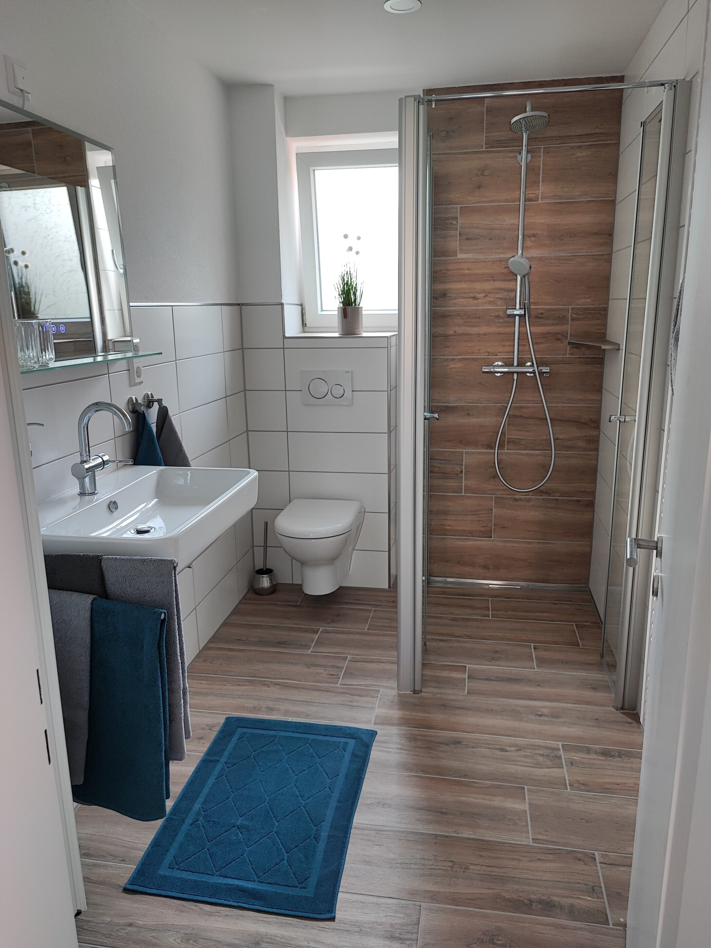 Dusche, Haartrockner, Handtücher