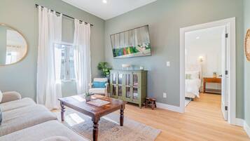 2 bedrooms, iron/ironing board, travel crib, free WiFi