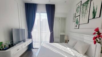 Apartamento, 1 quarto | 1 quarto, frigobar, quartos à prova de som, Wi-Fi de cortesia