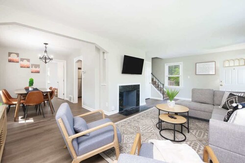 Park-side family retreat with private backyard