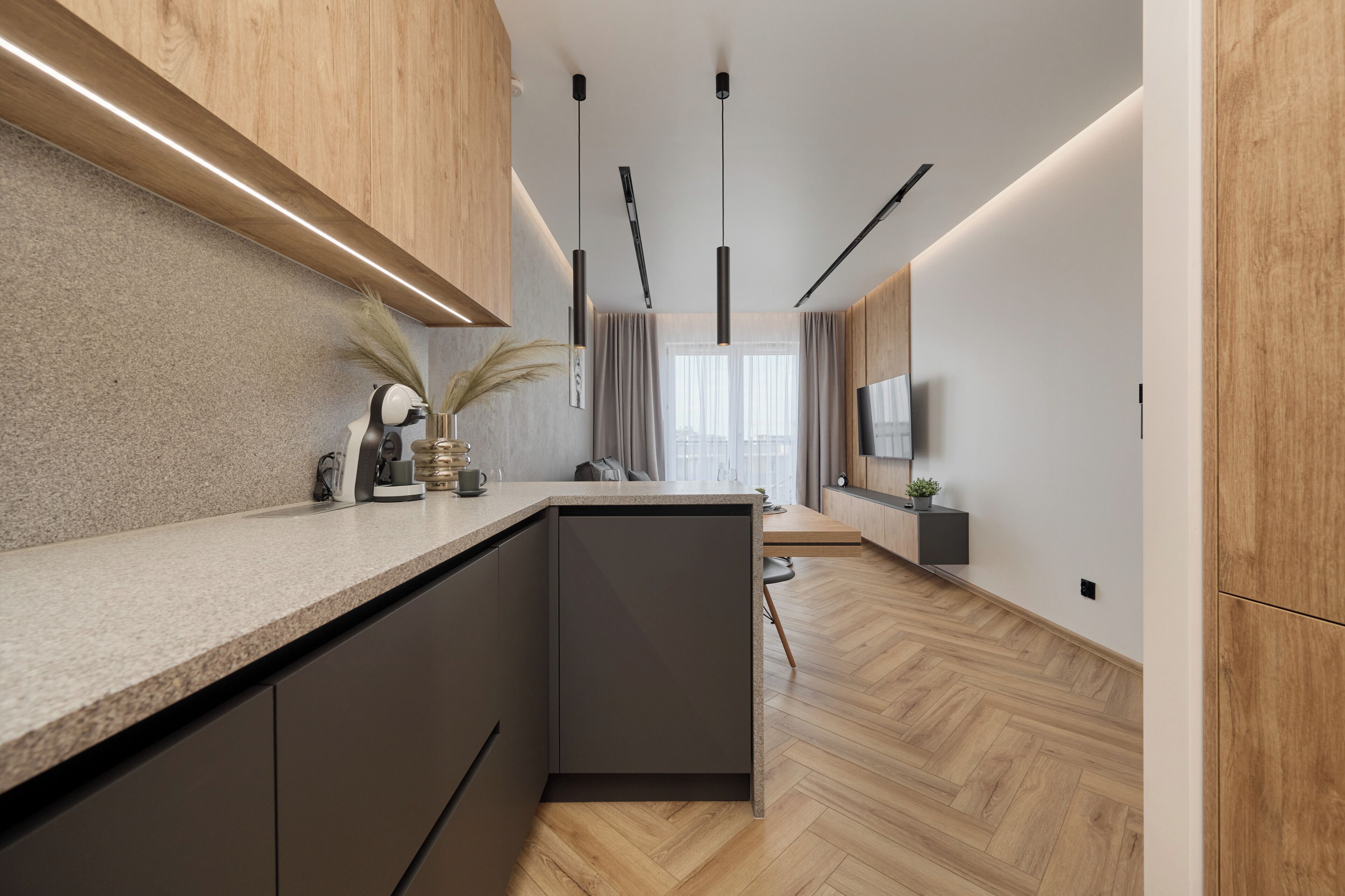 Apartment, 1 Bedroom, Balcony | Private kitchen | Microwave, oven, dishwasher, coffee/tea maker