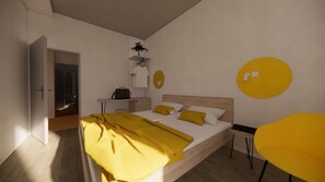 Familie vierpersoonskamer | Een bureau, geluiddichte muren, gratis wifi