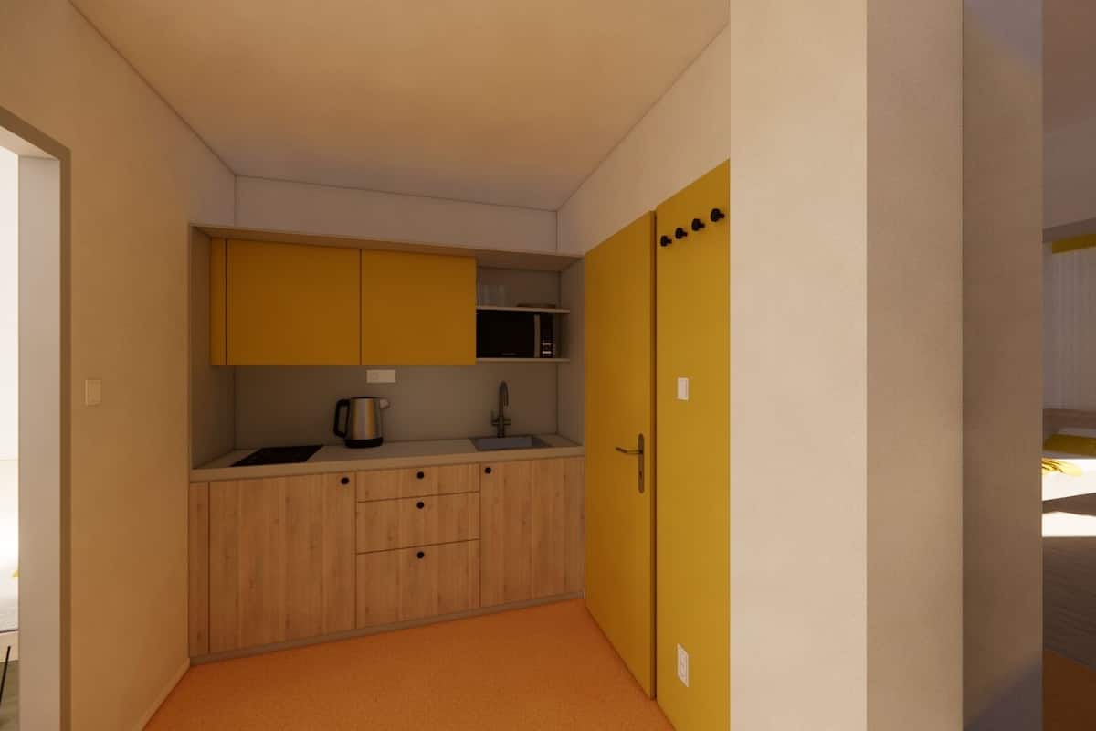 Habitación cuádruple familiar | Cocina privada | Tetera eléctrica y periquera