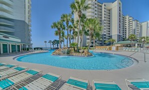 Pool - LONG BEACH RESORT! Remodeled three bedroom over lagoon pool!!! TWO SETS OF FREE BEACH CHAIRS! (Panama City Beach)