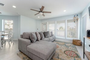 TV, DVD player, table football