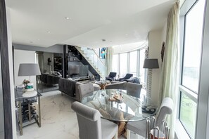 Deluxe Apartment, 3 Bedrooms, City View | Living area - Three Bed City View near Billingsgate (London)