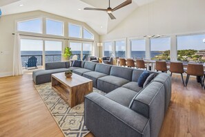 Smart TV, fireplace, DVD player - Premier Soundfront Dog Friendly w/ Pool, Hot Tub, Elevator, Game Room, Theater (Rodanthe)