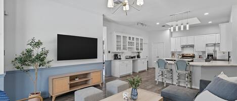 TV, fireplace, offices