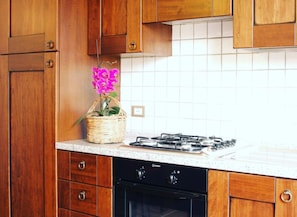 Fridge, oven, stovetop, high chair