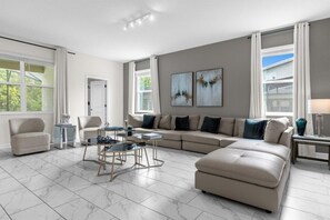 Ferienhaus, Mehrere Schlafzimmer | Wohnbereich | Flachbildfernseher, Videospielkonsole