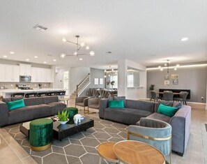 House, Multiple Bedrooms | Living area - 9 Bed 6.5 Bath Solara Resort 9 Bedroom Home by RedAwning (Kissimmee)