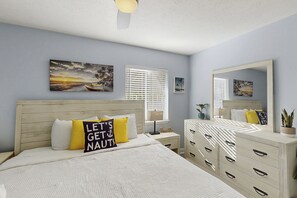 2 bedrooms, desk, iron/ironing board, internet