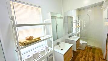 Villa | Bathroom | Shower, designer toiletries, hair dryer, bidet
