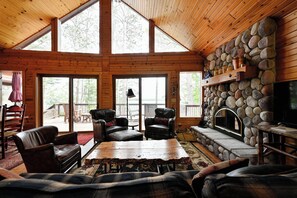 Cabin, Multiple Beds, Kitchen | Living area | 42-inch flat-screen TV with cable channels, TV - Badger Ridge (Stone Lake)