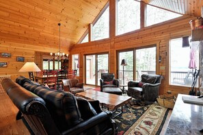 Cabin, Multiple Beds, Kitchen | Living area | 42-inch flat-screen TV with cable channels, TV - Badger Ridge (Stone Lake)