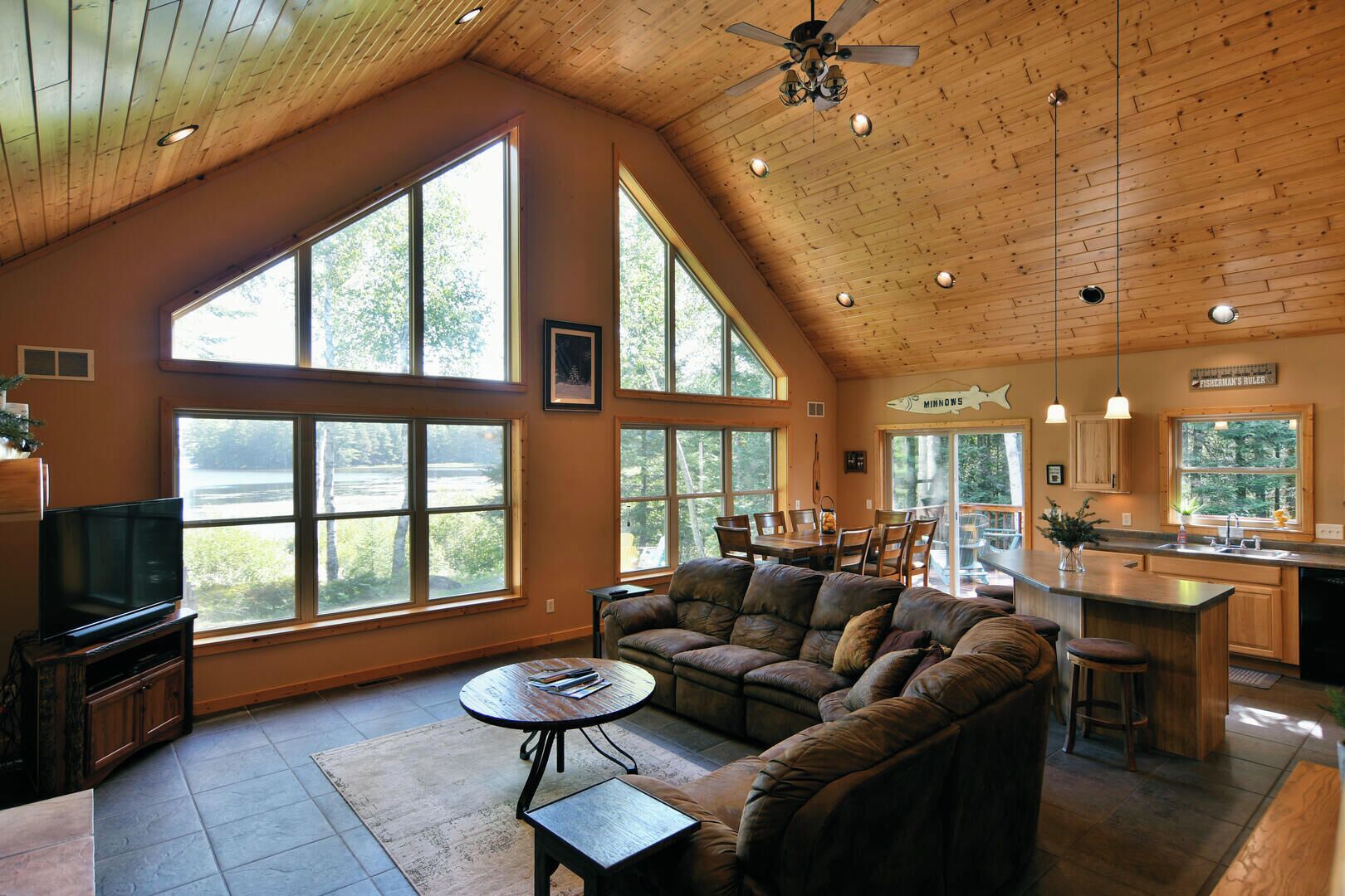Cabin, Multiple Beds, Fireplace | Living area | TV, fireplace