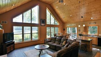 Cabin, Multiple Beds, Fireplace | Living area | TV, fireplace