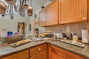 Fridge, microwave, coffee/tea maker