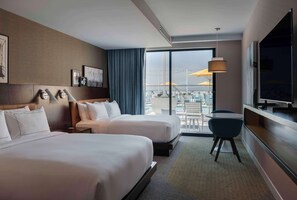 Room, 2 Queen Beds, Patio (Pool Deck) | Frette Italian sheets, premium bedding, desk, laptop workspace - Hilton Buena Park Anaheim (Buena Park)