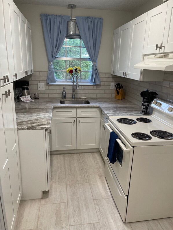 Microwave, oven, stovetop, dishwasher