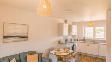 Fridge, microwave, oven, electric kettle