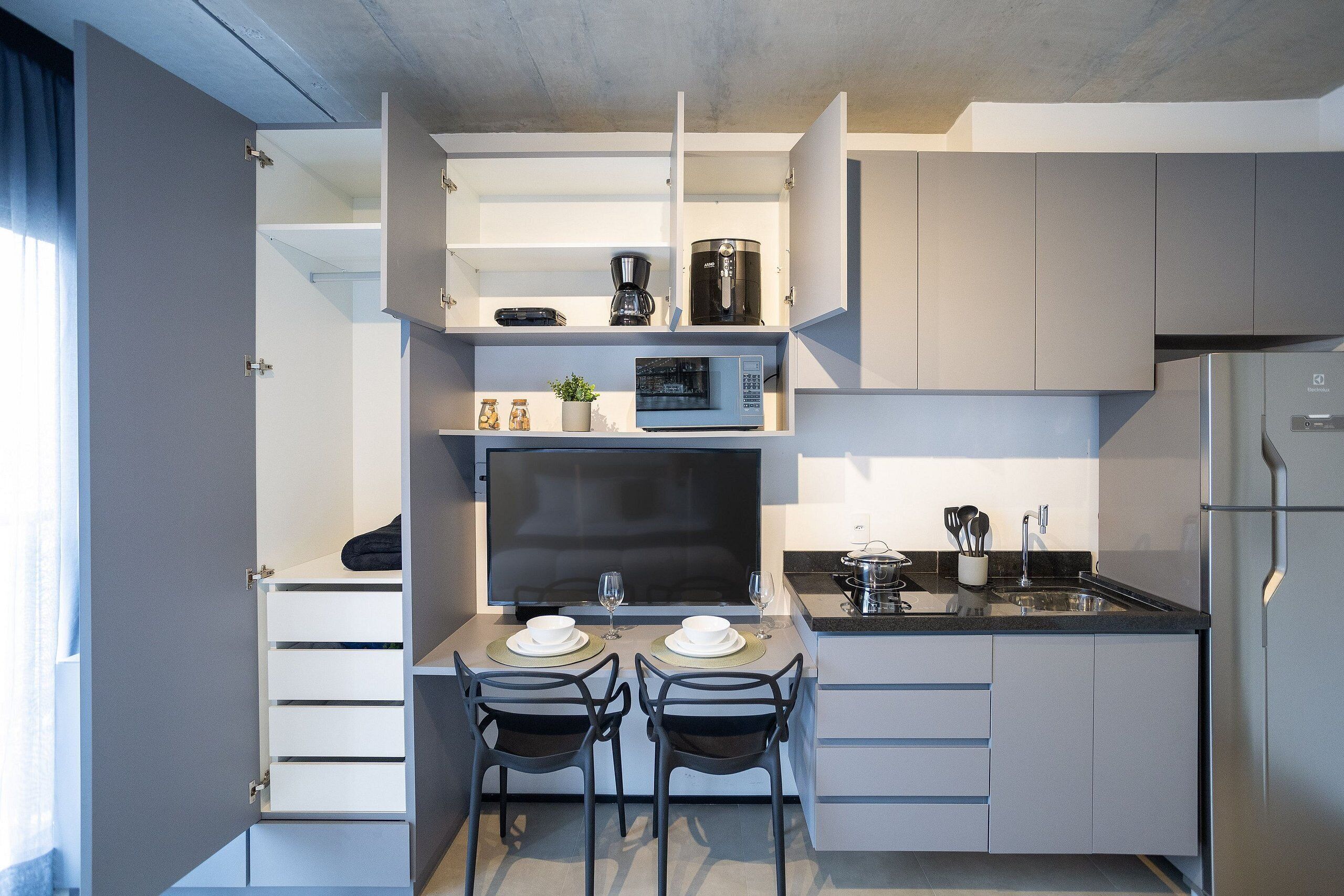 Appartamento Basic | Cucina privata | Frigorifero, pentole/stoviglie/utensili