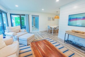 Smart TV, stereo - Breezy Beachside Property: Beach Views, Heated Pool, Pickleball & Kid Friendly! (Holmes Beach)