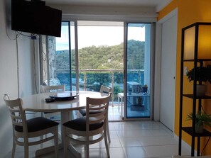 Dining - 10min from the beach! Family condo with pool and terrace with mountain/pool view (Gaira.)