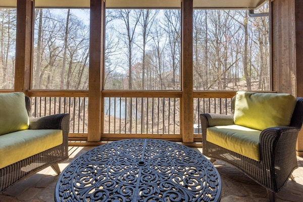 There are a lot of great places to view nature here.  This is the upstairs screened in porch.