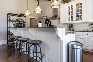 Fridge, microwave, oven, stovetop - Lakefront | Private Dock | Roomy Home at Lake Lanier | 2 Kitchens | Secluded Location (Gainesville)