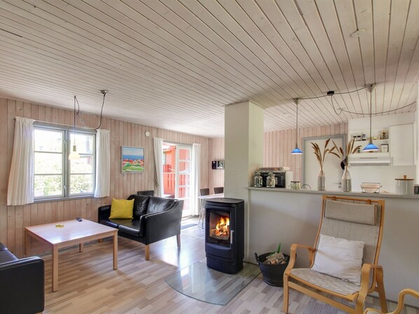 Fernseher, Kamin, DVD-Player