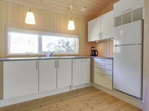 Fridge, oven, dishwasher, high chair