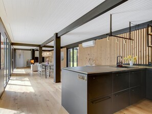 Fridge, oven, dishwasher, high chair