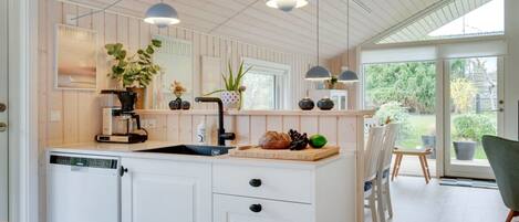 Fridge, oven, dishwasher, highchair