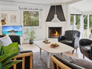 Télévision, cheminée