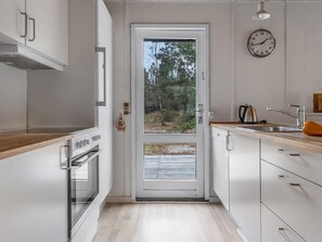 Fridge, oven, dishwasher, highchair