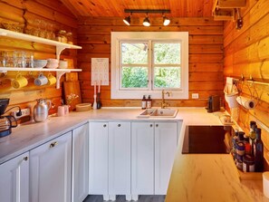 Fridge, oven, dishwasher, high chair