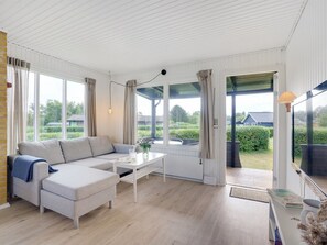 Televisión, chimenea y reproductor de DVD 