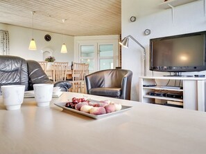 Tv, eldstad och dvd-spelare
