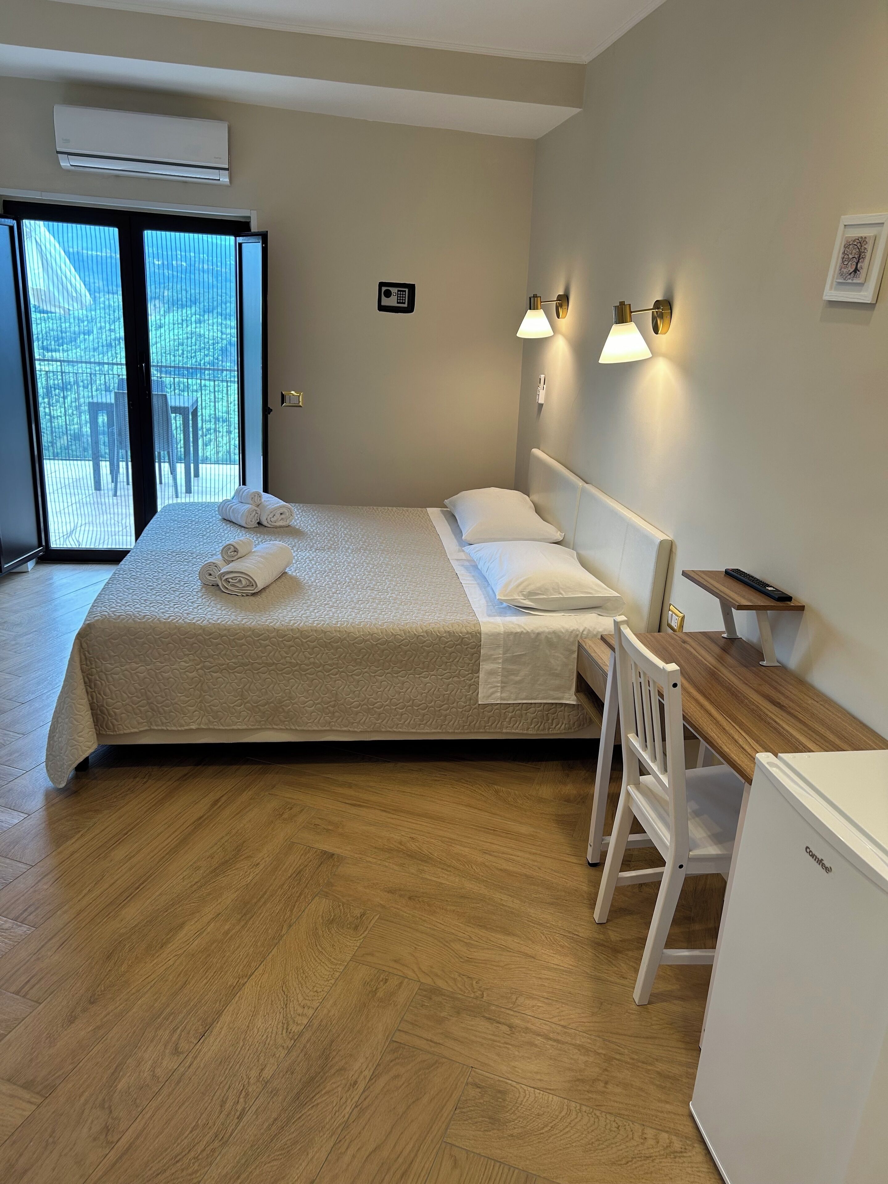 Panoramic Double Room | Frette Italian sheets, premium bedding, memory foam beds