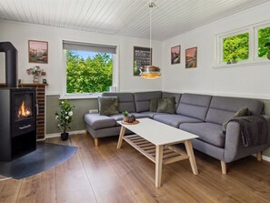 Televisión y chimenea 