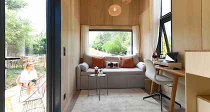 Chalet 'La Tiny House De La Blandinière' with Private Terrace, Shared Garden and Wi-Fi