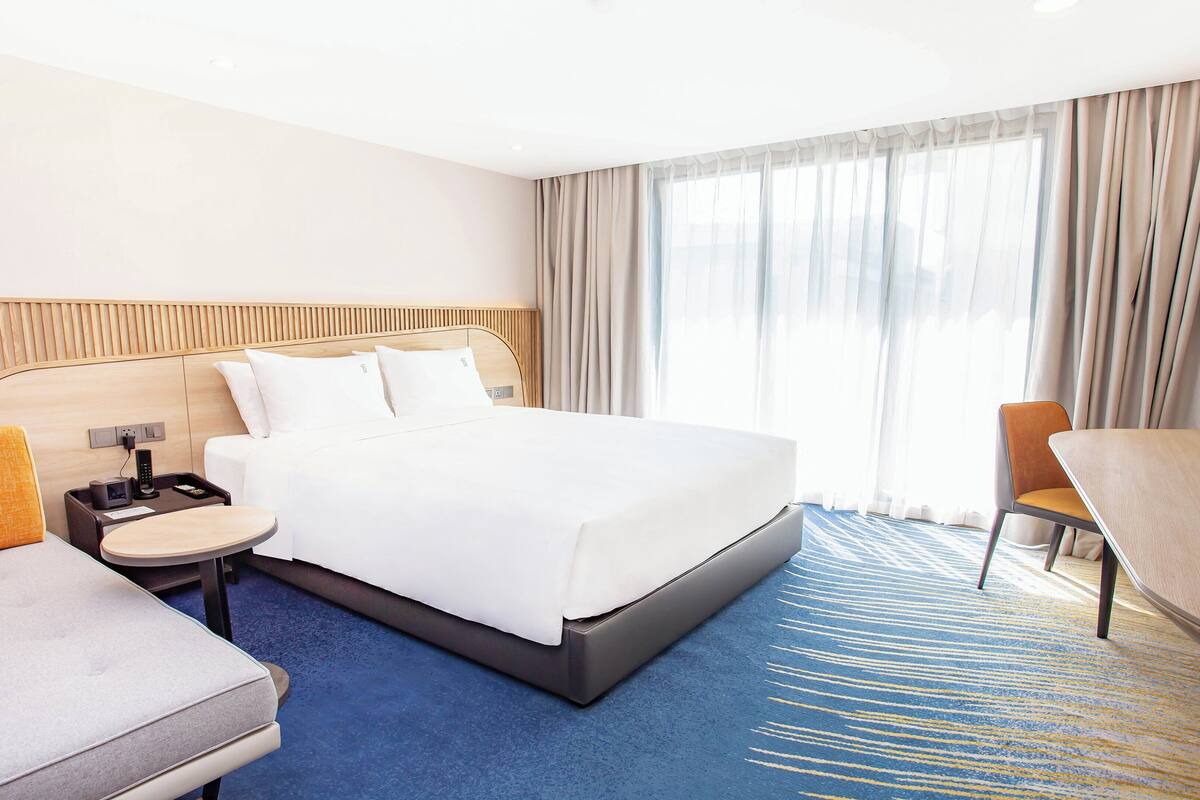 In-room safe, desk, blackout curtains, bed sheets