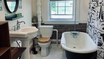 Shower, hair dryer, toilet paper