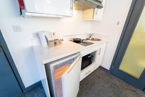 Studio | Private kitchen | Microwave, stovetop, dishwasher, electric kettle