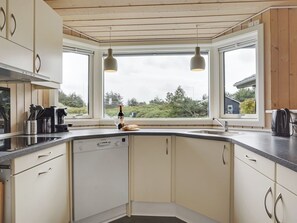 Fridge, microwave, dishwasher, cookware/dishes/utensils - "Illona" - from the sea by Interhome (Ringkøbing)